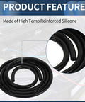 Silicone Vacuum Tubing Hose For Automotive High Temperature Black Hella Durable 6.6 Feet Long 3 Sixteenth Inch Inner Diameter