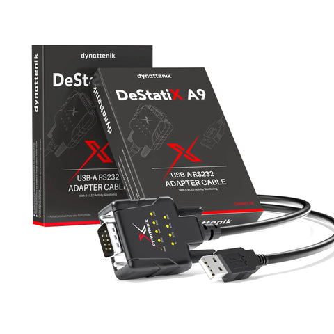 DeStatix A9 FTDI USB to RS232 Adapter With 9 Status LEDs, Pro Grade USB to Serial Converter, DB9 Port, with packaging