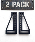 Built Tough 12 Inch Welding Clamping Square And Table Extension Kit Featuring Precision Machined 90 Degree Positioning Riser Blocks Compatible With Standard 5/8 Inch Modular Fixture Tables, two-pack of L-shaped fixtures.