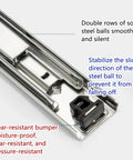 Garage Ready Heavy Duty Drawer Slides Full Extension Ball Bearing Rails Side Mount Cabinet Runners For Workbenches 58 Inch close-up of steel ball mechanism with wear-resistant features.