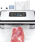 Powerful 160W Double Pump Vacuum Sealer Machine for Quick Food Preservation sealing meat with roll storage, cutter, and accessories