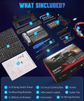 Waterproof Aluminum Switch Panel 8 Gang 80A 4 Inch RGB LED Backlit Switch Panel For RV Car Boat Truck Trailer set contents