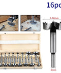 Sweet Setup 16 Piece Forstner Drill Bit Set Nailed It Precision Hole Cutters inside a durable timber case, sizes range 6-54mm.