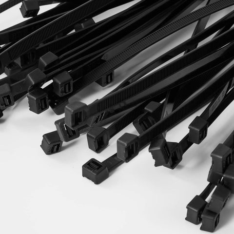 24 Inch Heavy Duty Cable Zip Ties Set With Wire Cutter Black Nylon Ties 175 Lb Tensile Strength 50 Pack Long Outdoor UV Resistant Tie Wraps