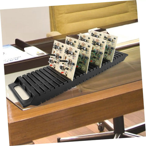 Anti Static Bar Rack With 25 Slot PCB Tray ESD Safe Circulation Shelf For Circuit Boards And Electronics Storage on desk