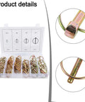 Heavy Duty Hitch Pin Set for Trailers and Tow Gear, Mower Safety Pins in organized storage case with detailed close-ups
