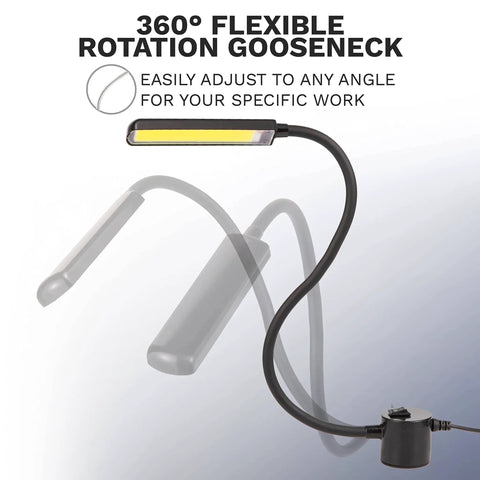 Magnetic Sewing Machine Light With 12 Inch Gooseneck Arm Pro Grade Ultra Bright 60 LED Daylight Work Light flexible gooseneck view