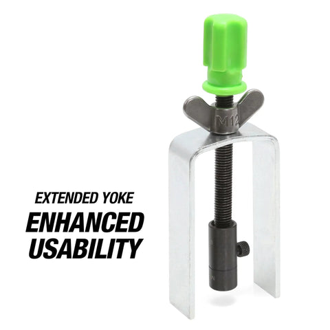 Steering Wheel Lock Plate Remover Tool With Reversible Adapter For 9/16-18 And M14-1.5 Threads, visible extended yoke