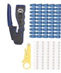 All In One Ethernet Crimping Tool For Cat5 Cat5e Cat6 Cat6A Pass Through Connectors Strips Cuts Crimps With Hardened Blades