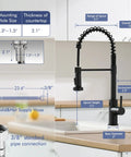 Matte Black Touchless Kitchen Faucet With Motion Sensor Hands Free Operation Pull Down Sprayer installation guide