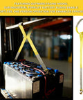 Beefy Heavy Duty Forklift Battery Lifting Sling For Industrial Lifts on forklift lifting a battery with 12 inch wire hooks 