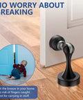 Stainless Steel Magnetic Door Stop Heavy Duty For All Door Types Keeps Doors Open Wall Mount Door Holder Catch Rust Proof SUS 304 Ideal For Home Office And Apartment Use installed on floor