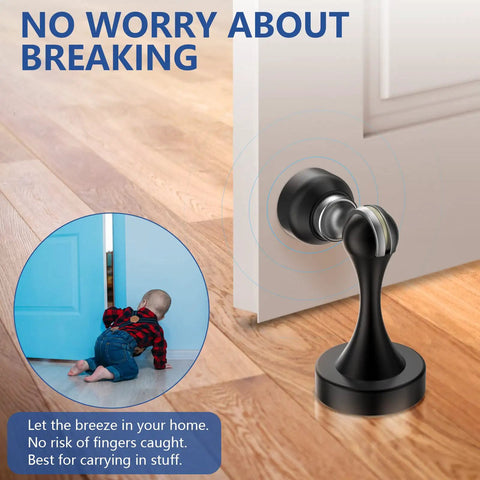 Stainless Steel Magnetic Door Stop Heavy Duty For All Door Types Keeps Doors Open Wall Mount Door Holder Catch Rust Proof SUS 304 Ideal For Home Office And Apartment Use installed on floor