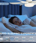 Remote Dimmable Socket Fan Light, 20.5 Inch Screw-In Ceiling Bulb Fan Combo With Socket Extender installed over bed