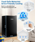 Front view of Frostorm 3.2 cu ft black mini fridge with freezer; single-door upright unit with Frostorm logo.