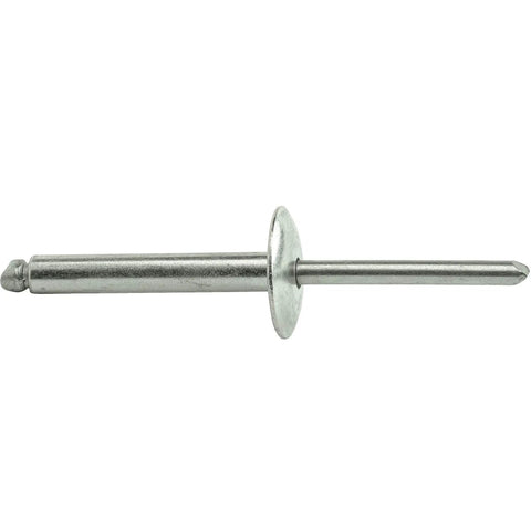 Gutsy Large Flange Pop Rivets 3/16 X 1 Inch 25 Pack Heavy Duty Premium Stainless Steel Blind Fastener, showing large flange design.