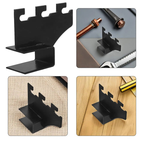 Black Stainless Steel Shelf Brackets 2 Pack with Square Pipe Design in various settings, showcasing multipurpose use and heavy-duty build.