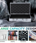 Open Portable Aluminum Alloy Toolbox Case With Handle, Multi Purpose Carry Box showcasing large capacity for various items.