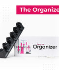 Mop And Broom Wall Mount Organizer With 11 Storage Spots, 5 Slots For Mops And Brooms And 6 Extra Hooks packaging and rack