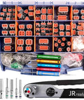 Deutsch Connector Master Kit With Turret Style Crimp Tool for 12 16 20 Solid Contacts and 12 22 AWG Wire Gauge in open case