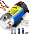 12V 100W Electric Oil Change Pump With Three Hoses And Adapters All In One DIY Friendly Fluid Extractor For Engine Oil Transmission Fluid And Gear Oil Fast Transfer Of About One Quart Per Minute Safe For Cars Boats Mowers Generators And RVs