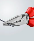 Needle Nose Combination Pliers 5.71 Inch With Soft Handle, Slim Head For Confined Spaces gripping a nail