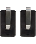 Back view of Two Delta 3 Garage Door Remotes for 310MHz 1-Channel Receivers, 8-Dip Switch Programmable, Black Finish