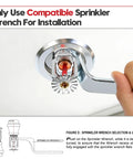 Two Pack Of Top Shelf Fm Approved And Ul Cul Listed Pendent Fire Sprinkler Heads With Swanky Chrome Finish installation with compatible wrench.