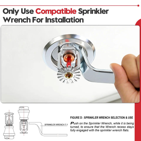 Two Pack Of Top Shelf Fm Approved And Ul Cul Listed Pendent Fire Sprinkler Heads With Swanky Chrome Finish installation with compatible wrench.