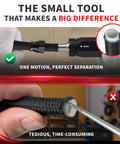 Pro Grade 4 In 1 PTFE Hose Tool demonstrating seamless separation and guiding of ferrules on braided fuel hose 4AN 6AN 8AN 10AN.