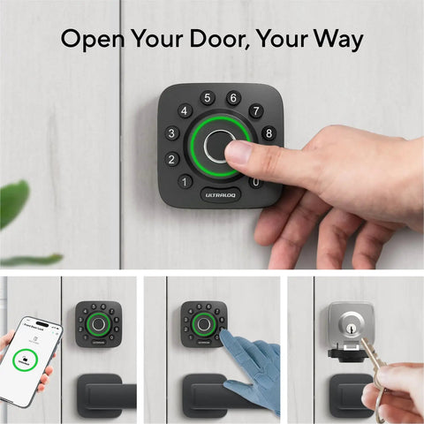 Keyless Smart Lock With WiFi Bridge Fingerprint Entry And Codes App Remote Control Auto Unlock Backlit Keypad and smartphone app
