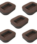 Brown Felt Caster Cup Floor Protectors 5 Pack For Furniture And Chairs No Slip Cushions Displayed Front View