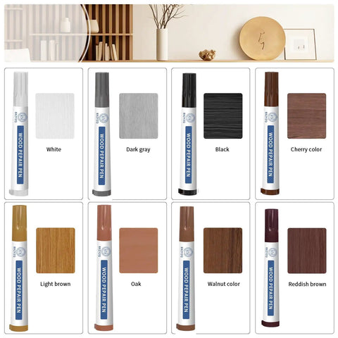 Multi Color Wood Filler Kit For DIY Furniture And Flooring Repairs Non Toxic Fast Drying Putty 8 Touch Up Pens in various colors