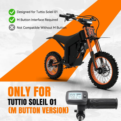 48V Ebike Throttle With M Button LCD Display For Tuttio Soleil 01 Electric Dirt Bike Upgraded Version Fits The M Protocol Only