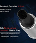 VVT Solenoid Oil Control Valve For Chevy Cruze Sonic Trax Aveo Aveo5 G3 Astra 2008 2020 1.6L And 1.8L Engines 2 Pack Replacement Engine Variable Valve Timing Solenoid For GM Cars, close-up of 2-pin terminal and plastic plug