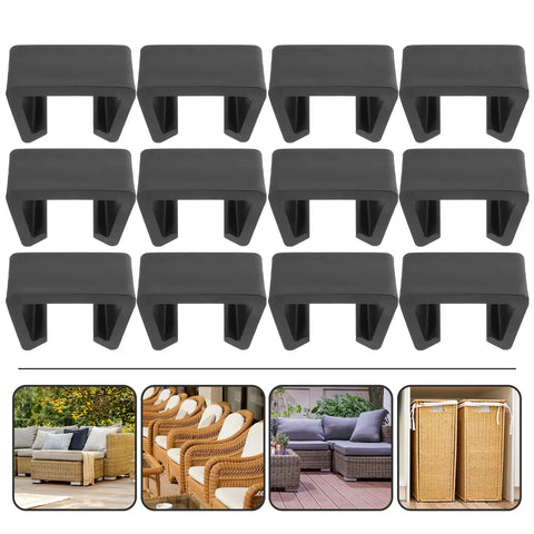 Patio Furniture Clips And Sofa Connectors 12 Pack Rattan And Wicker Chair Clamps With 6cm Slot for Outdoor Sectional