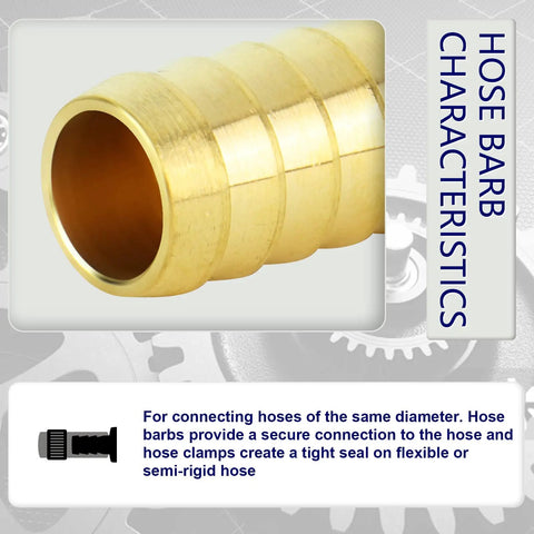 Close-up of Brass Hose Barb in Beefy Brass Hose Barb Fittings Three Eighths Inch Barb to Three Eighths Inch Barb Splicer Union Repair Kit