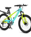 24 Inch Kids Mountain Bike With Front Suspension, 1 Or 7 Speed Gears, Adjustable Seat Height, Front And Rear Disc Brakes