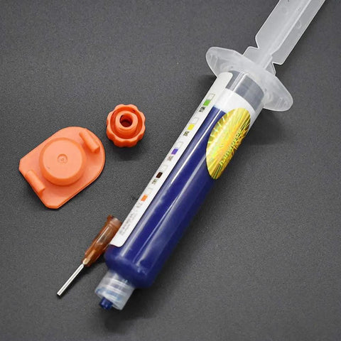 10ML Blue UV Solder Mask Kit With Needle And Push Tool For PCB BGA Paint Prevent Corrosion And Arcing Soldering Paste