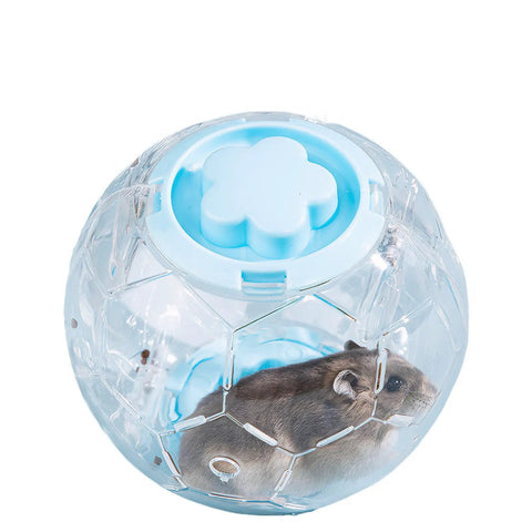 Dwarf Hamster Ball 5.1 Inch With Football Design Durable Running Ball Blue Featuring Hamster Inside