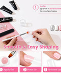 All In One Polygel Toenail Kit For Beginners With 315ml Hema Free Clear White Pink Gel Toe Dual Nail Forms in use