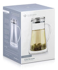Top Tier Double Walled Insulated Teapot That Keeps Your Daily Brew Sizzling Hot With Slick Stainless Steel Filter Lid For Loose Leaf Tea And Tea Maker For Two Crew Who Want Zero Clutter, showcasing a 12oz double wall glass teapot with strainer.
