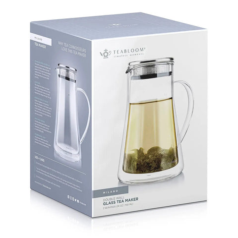Top Tier Double Walled Insulated Teapot That Keeps Your Daily Brew Sizzling Hot With Slick Stainless Steel Filter Lid For Loose Leaf Tea And Tea Maker For Two Crew Who Want Zero Clutter, showcasing a 12oz double wall glass teapot with strainer.