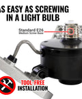 TRiLIGHT 3000 Lm Motion Sensor Ceiling Light With Screw-In Install, 24W Low Power shown with E26 medium screw base
