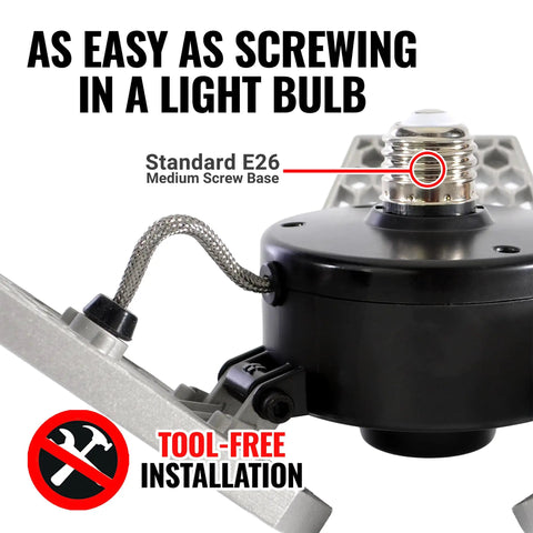 TRiLIGHT 3000 Lm Motion Sensor Ceiling Light With Screw-In Install, 24W Low Power shown with E26 medium screw base