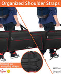 88 Key Keyboard Case Gig Bag With Padded Interior and Sturdy Handle, showing organized and adjustable shoulder straps, exterior pocket.