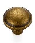 Single knob from 30 Pack Antique Brass Cabinet Knobs 1-1/4 Inch Diameter Round Solid Zinc Alloy Drawer Pulls