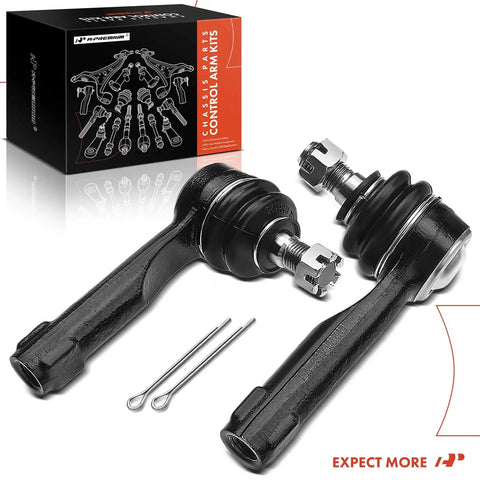Front Outer Tie Rod End Replacement To Fix That Uneven Tire Wear For Nissan 200SX 1995-1998, 240SX 1989-1994, Altima 1996-2001, Pulsar NX 1987-1990, Sentra 1986-1994, 1987-1990 FWD, 1991-1994, black steel pair