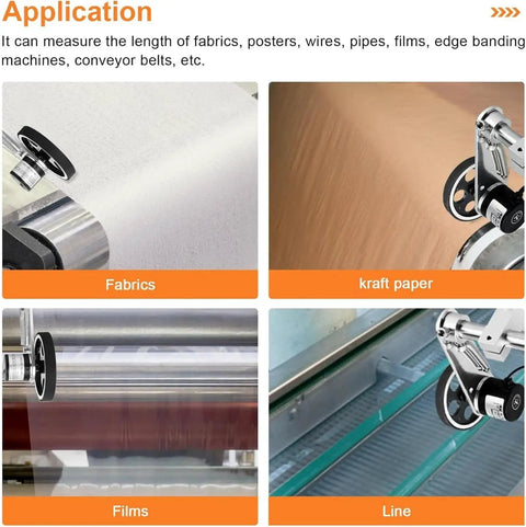 Precision Measuring Wheel with Encoder for Wires and Cables, HD Digital Counter measuring fabrics, kraft paper, films, and line material.
