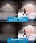 Solar Outdoor Lights With Motion Sensor For Yard And Garage Boss Level Bright 7000K Flood Light demo modes image